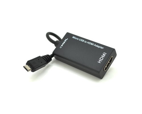 Конвертер MicroUSB (тато) на HDMI(мама) MHL, Black, Пакет