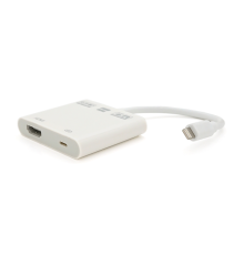 Конвертер Lighting (тато) на HDMI (тато) 10см, Silver, 4K / 2K, BOX