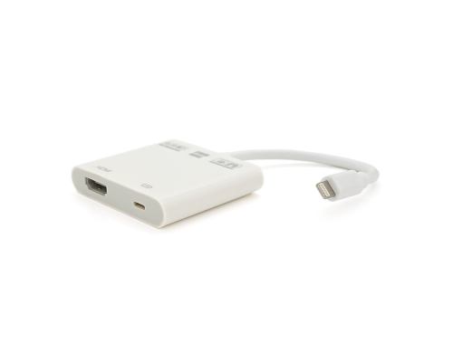 Конвертер Lighting (тато) на HDMI (тато) 10см, Silver, 4K / 2K, BOX