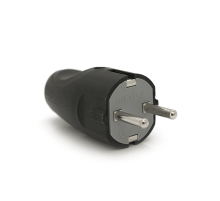 Вилка із заземленням 10/16А 250V A712B, Black, Q35