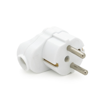 Вилка із заземленням кутова з кільцем, розбірна SQ-GP-003, 16А 220V, White, Q200