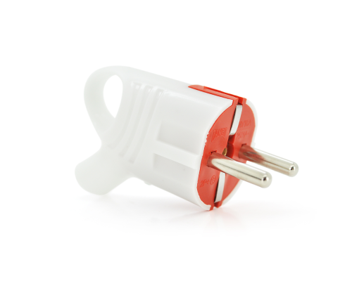 Вилка з заземленням кутова, 16A 250V A112, White, Q20