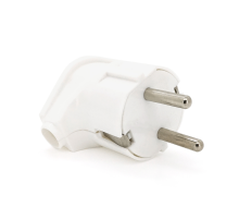 Вилка з заземленням кутова, 16A 250V A105, White, Q24