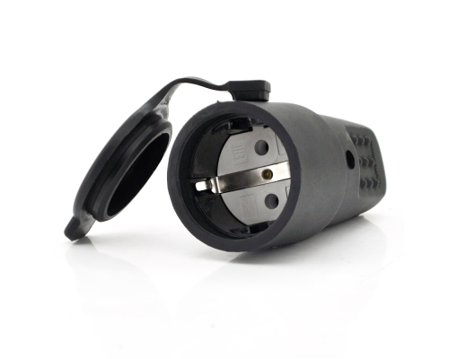 Штепсельний роз'єм з заземленням IP44 16A 250V 602228, Black