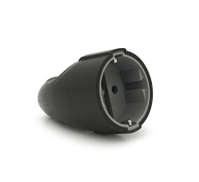 Штепсельне гніздо із заземленням, 16A 250V A102B, Black, Q20