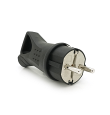 Вилка з заземленням, 16A 250V, IP44 0003, Black Q16