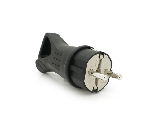 Вилка з заземленням, 16A 250V, IP44 0003, Black Q16