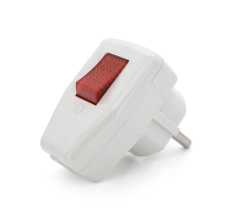 Вилка з вимикачем кутова YT-426A, 16A 250V, A105, White, Вилка з вимикачем кутова YT-426A, 16A 250V, A105, White,