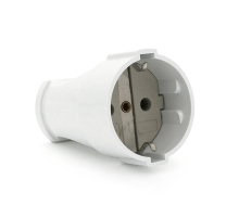 Штепсельний роз'єм з заземленням 16A 250V A102, White, Q15