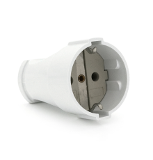 Штепсельний роз'єм з заземленням 16A 250V A102, White, Q15