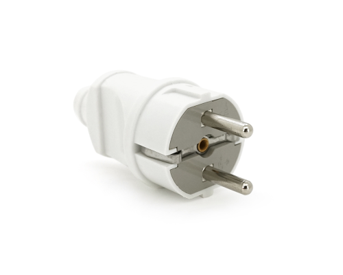 Вилка Євро із заземленням пряма, розбірна, Premium16А 220V, колір білий, Q25