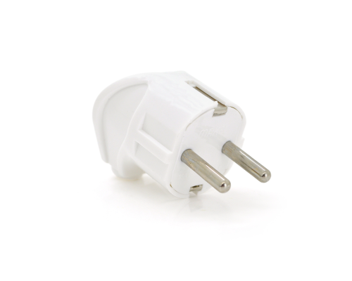 Вилка з заземленням кутова, 16A 250V, A713, White