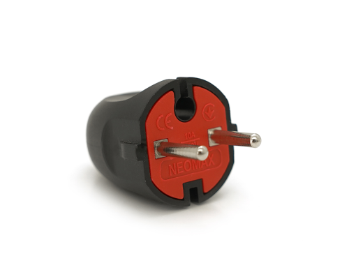 Вилка без заземлення 6А 250V A113B, Black Q50
