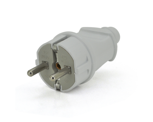 Вилка з заземленням, 16A 250V, A101, White, Q24