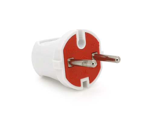 Вилка без заземлення 6А 250V A113, White, Q24