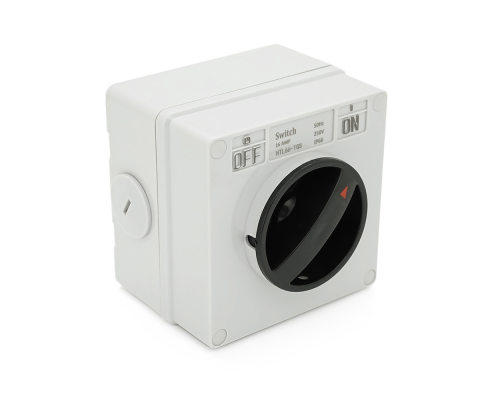 Вимикач зовнішнього монтажу, двосторонній висновок, IP65, AC:250V, 16A, Grey Вимикач зовнішнього монтажу, двосторонній висновок, IP65, AC:250V, 16A, Grey