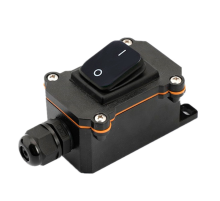 Вимикач зовнішнього монтажу, чорна кнопка, IP65, AC: 110-250V, 20A, Black