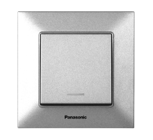Вимикач Panasonic Arkedia Slim одноклавішний з підсвіткою, срібний
