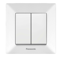 Вимикач Panasonic Arkedia Slim двоклавішний, білий