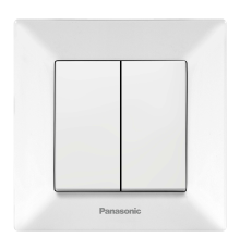 Вимикач Panasonic Arkedia Slim двоклавішний, білий
