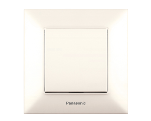 Вимикач Panasonic Arkedia Slim одноклавішний,швидкий монтаж,кремовий Вимикач Panasonic Arkedia Slim одноклавішний,швидкий монтаж,кремовий