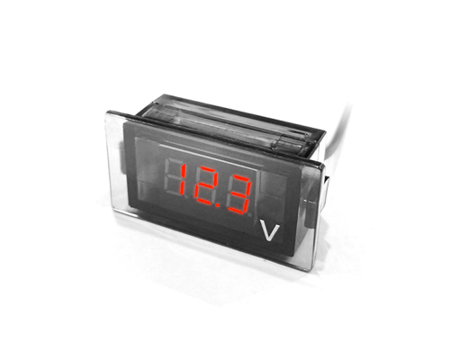 Цифровий вольтметр DY-R, діапазон вимірювань 12-24V, 49x18x26 mm, Red