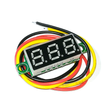 Цифровий вольтметр, діапазон вимірювань 0 -100V, 0.28", три дроти, Yellow