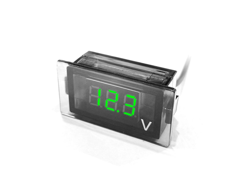 Цифровий вольтметр DY-G, діапазон вимірювань 12-24V, 49x18x26 mm, Green Цифровий вольтметр DY-G, діапазон вимірювань 12-24V, 49x18x26 mm, Green