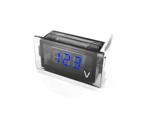 Цифровий вольтметр DY-B, діапазон вимірювань 12-24V, 49x18x26 mm, Blue