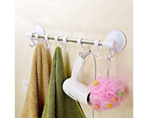 Тримач для рушників із гачками Hanging Rod Hook Towel Тримач для рушників із гачками Hanging Rod Hook Towel