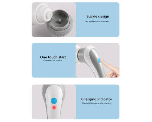 Щітка для миття посуду з насадами акумуляторна Electric Cleaning brush