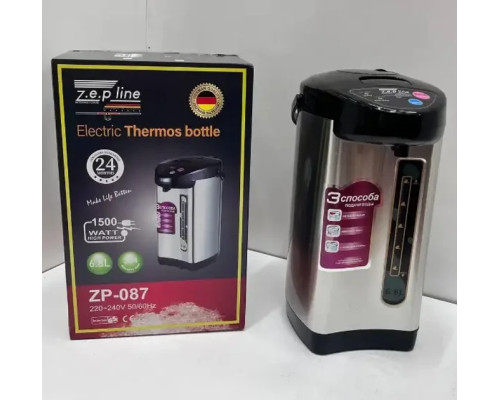 Термопот ZP087 объем 6,8 л, электротермос, чайник-термос с помпой, 750 Вт, с поддержкой температуры