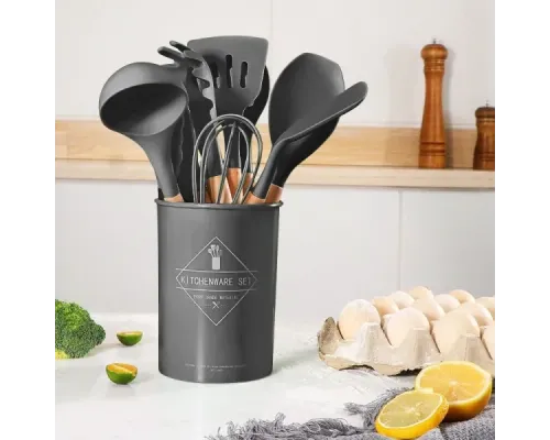 Набор кухонных принадлежностей из 12 предметов Kitchen Set RD-1204 серый
