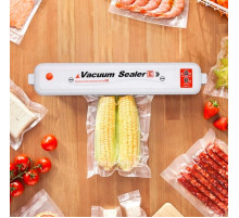 Вакуумний пакувальник продуктів білій Vacuum Sealer кухонний вакууматор для дому