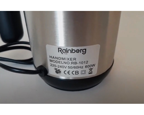 Міксер ручний 5 швидкостей 600 Вт Rainberg RB-1012