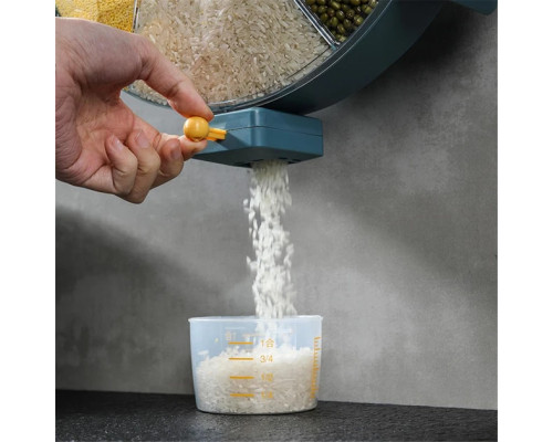 Карусель для зерен настенная с вращением 360° Kitchen Storage Box 6-in-1 кухонный набор для круп с креплением