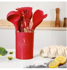 Набор кухонных принадлежностей 12 предметов Kitchen Set, Кухонный набор в стакане RD-1204 Красный