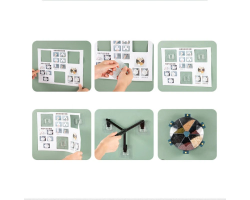 Карусель для зерен настенная с вращением 360° Kitchen Storage Box 6-in-1 кухонный набор для круп с креплением