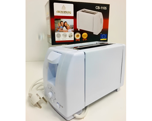 Тостер CROWNBERG CB1105 220V 750W Белый Тостер CROWNBERG CB1105 220V 750W Белый