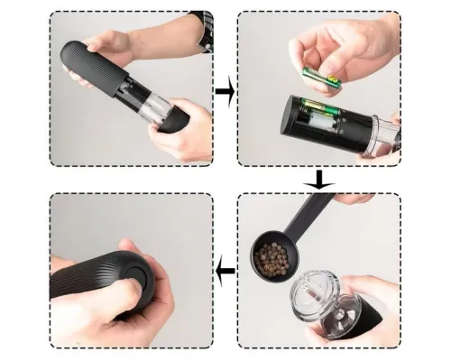 Электрическая мельница для специй salt and pepper mills black salemarket Электрическая мельница для специй salt and pepper mills black salemarket
