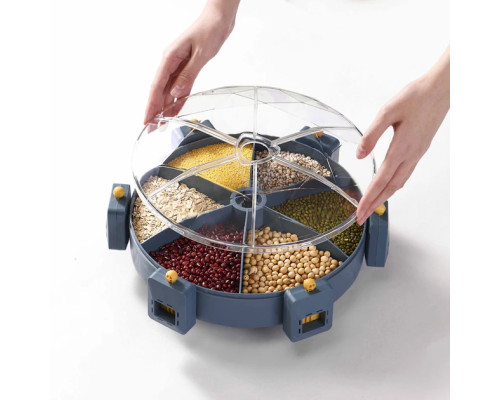 Карусель для зерен настенная с вращением 360° Kitchen Storage Box 6-in-1 кухонный набор для круп с креплением