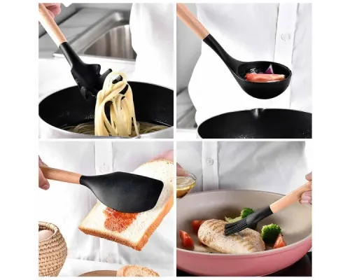Набор принадлежностей для кухни 12 предметов Kitchen Set, RD-1204 Кухонный набор в стакане Черный Набор принадлежностей для кухни 12 предметов Kitchen Set, RD-1204 Кухонный набор в стакане Черный