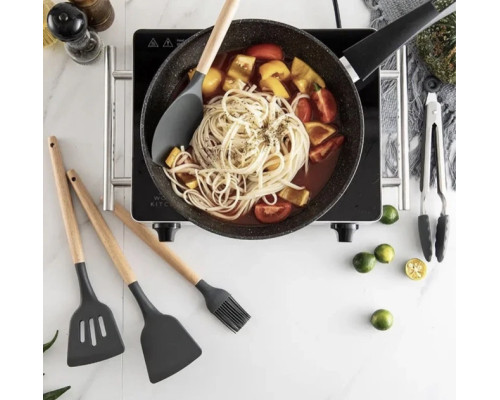 Силиконовый кухонный набор принадлежностей Kitchen stuff 12 предметов BLACK