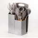 Набор кухонных принадлежностей Серый на подставке TS Kitchen 19 штук из силикона с бамбуковой ручкой
