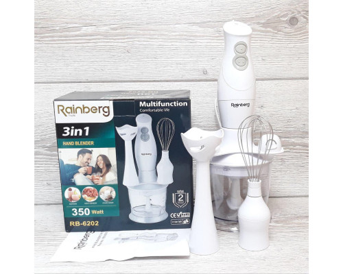 Блендер Rainberg RB - 6202 350W 3в1 погружной блендер измельчитель Блендер Rainberg RB - 6202 350W 3в1 погружной блендер измельчитель
