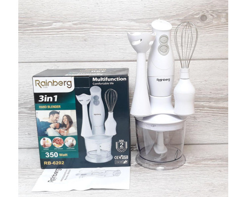 Блендер Rainberg RB - 6202 350W 3в1 погружной блендер измельчитель Блендер Rainberg RB - 6202 350W 3в1 погружной блендер измельчитель