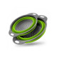 Дуршлаг силиконовый складной 2 шт в комплекте (большой + маленький) Collapsible filter baskets, зеленый