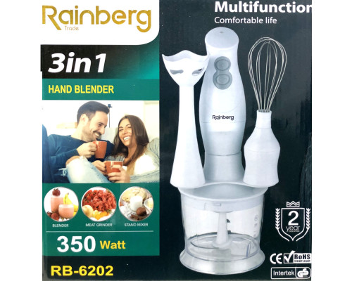 Блендер Rainberg RB - 6202 350W 3в1 погружной блендер измельчитель Блендер Rainberg RB - 6202 350W 3в1 погружной блендер измельчитель