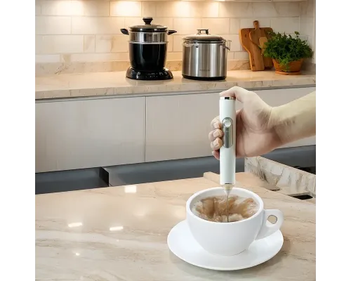 Миксер капучинатор Электрический, портативный, беспроводной 3 скорости EGG BEATER 1-50 Белый