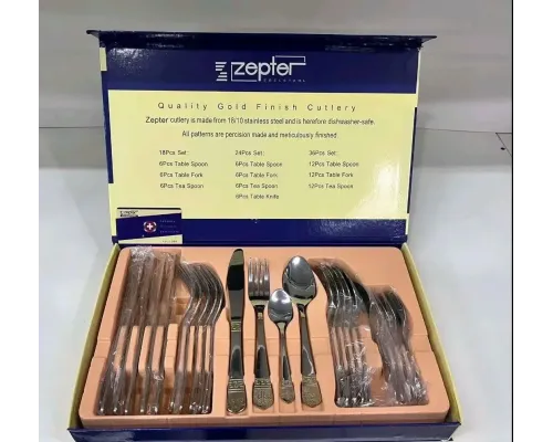 Набор посуды на 6 персон 24 штуки из нержавеющей стали Zepter ZP1001 Набор посуды на 6 персон 24 штуки из нержавеющей стали Zepter ZP1001